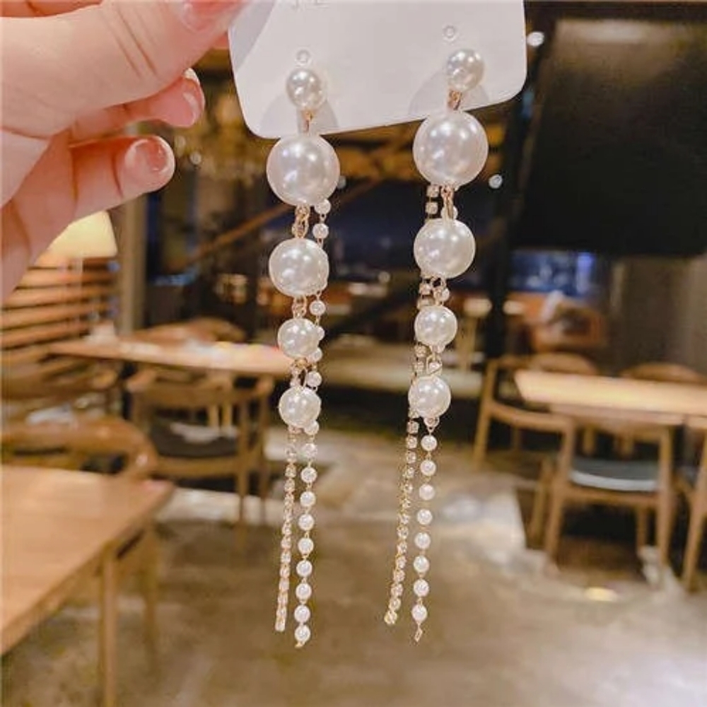 Pearl Long Style Fashion Earrings